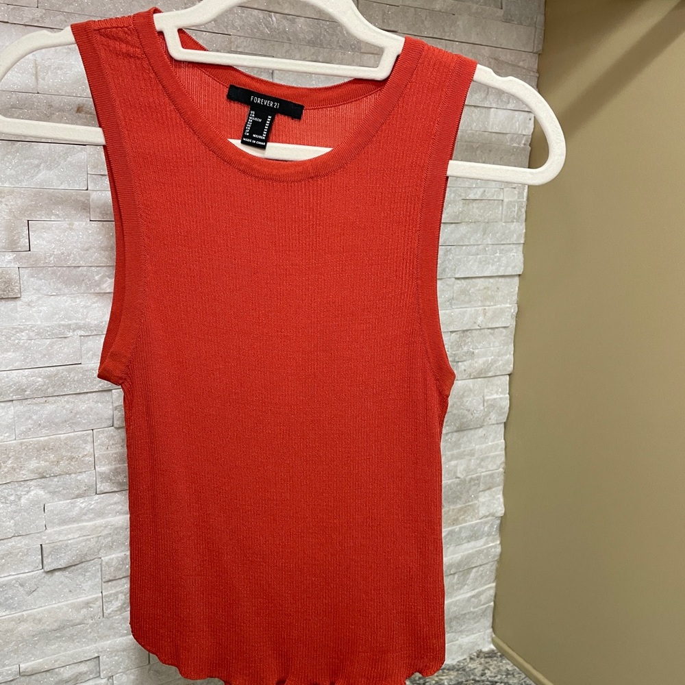 Forever 21 orange sweater tank. Size medium.